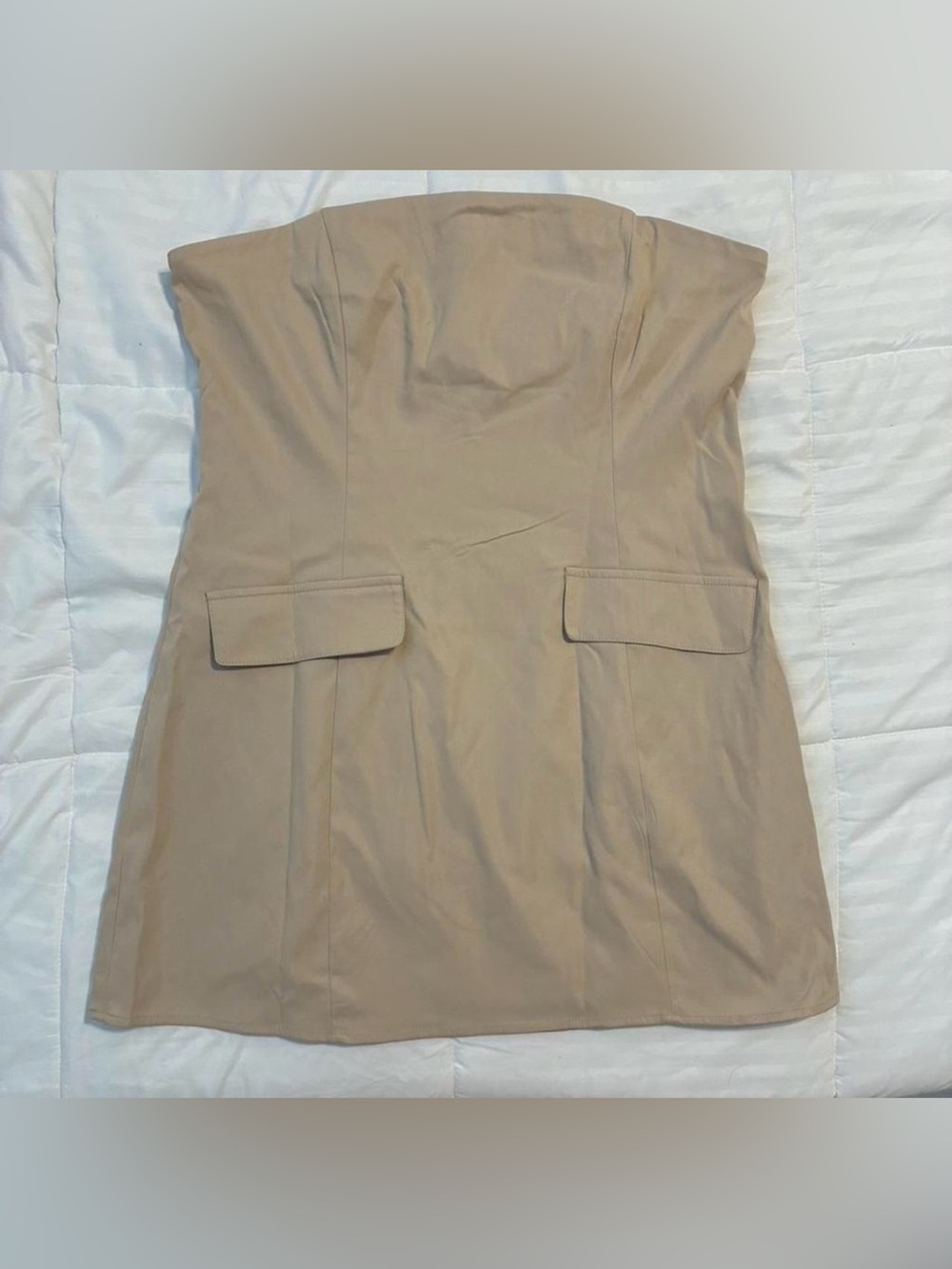 Princess Polly Langdon Strapless Mini Dress Beige